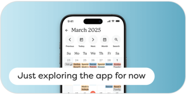 The tile for signing up without a device, with the caption "Just exploring the app for now."