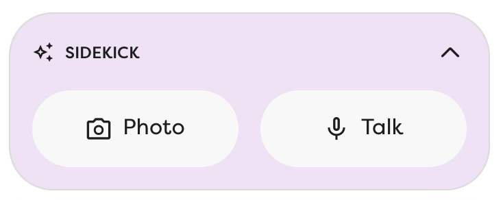 The Sidekick menu for adding lists, using a photo or voice.