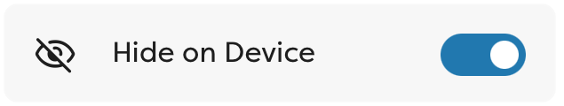 The "Hide on Device" setting enabled, to keep lists from appearing on the Skylight Calendar