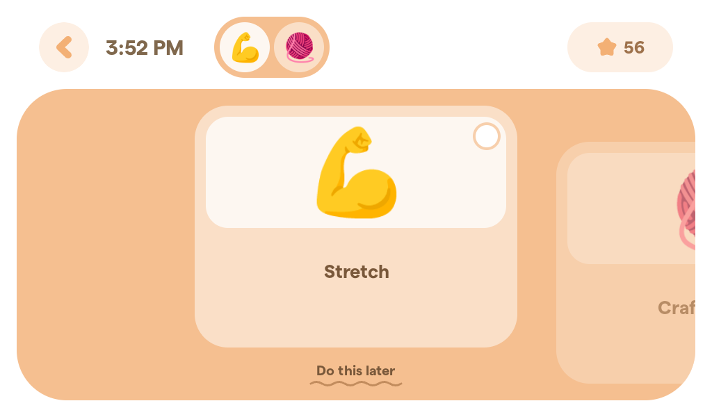 The first routine is shown automatically.