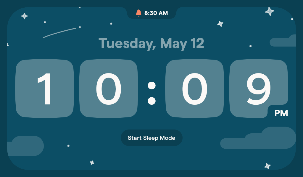 Screensaver in nighttime colors.