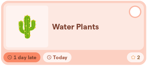 A late chore, additionally showing how many days late the chore is.