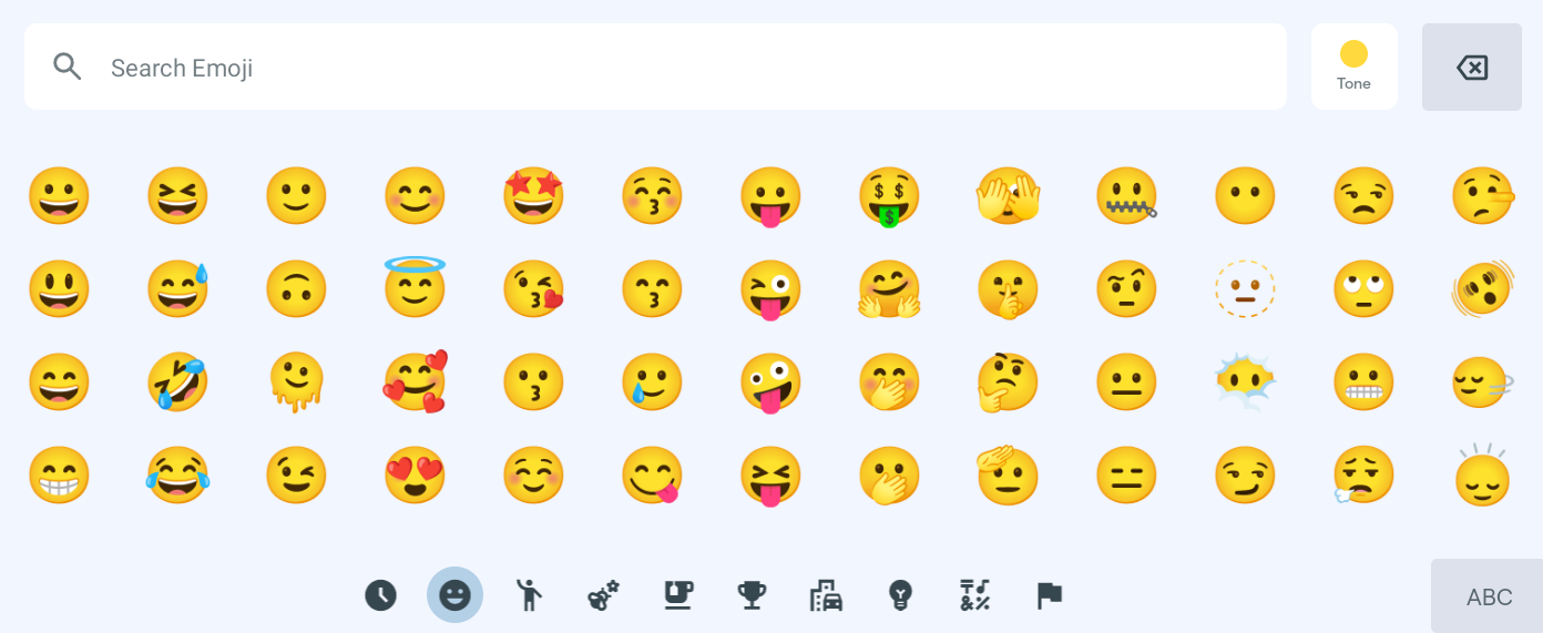 Use the Emoji picker to select and use Emojis.