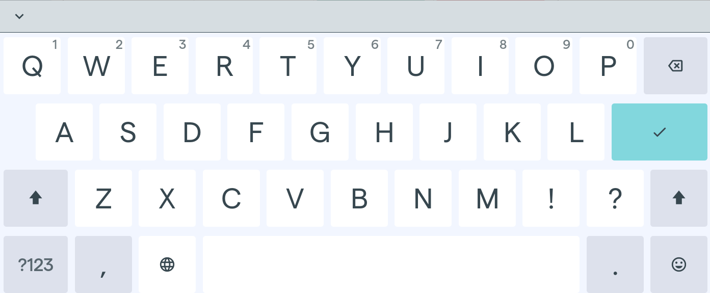 The Skylight Calendar on-screen keyboard.
